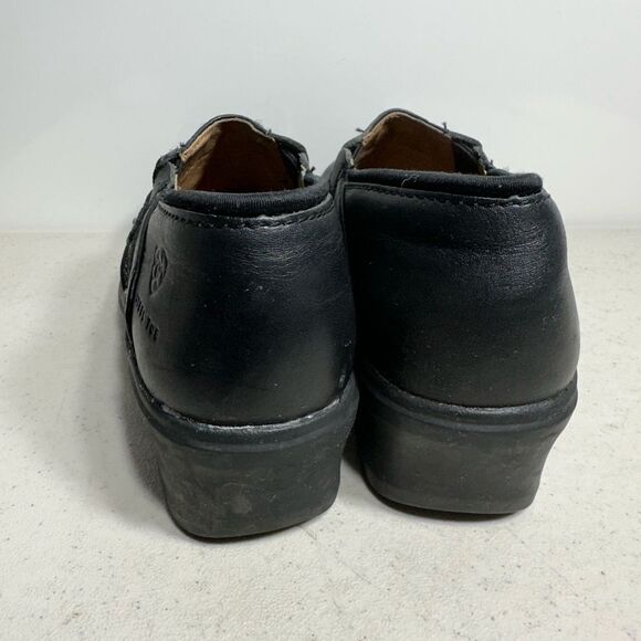 Ariat Shoes Women’s 7C Black Leather Steel Toe Work Clogs Slip Oil Resistant - Picture 5 of 8